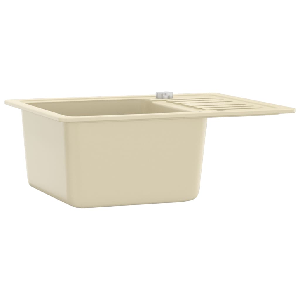 Vidaxl lavabo bol simple de beige de granit