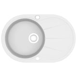 Vidaxl sink Single Schossel vun OVAL Granit White