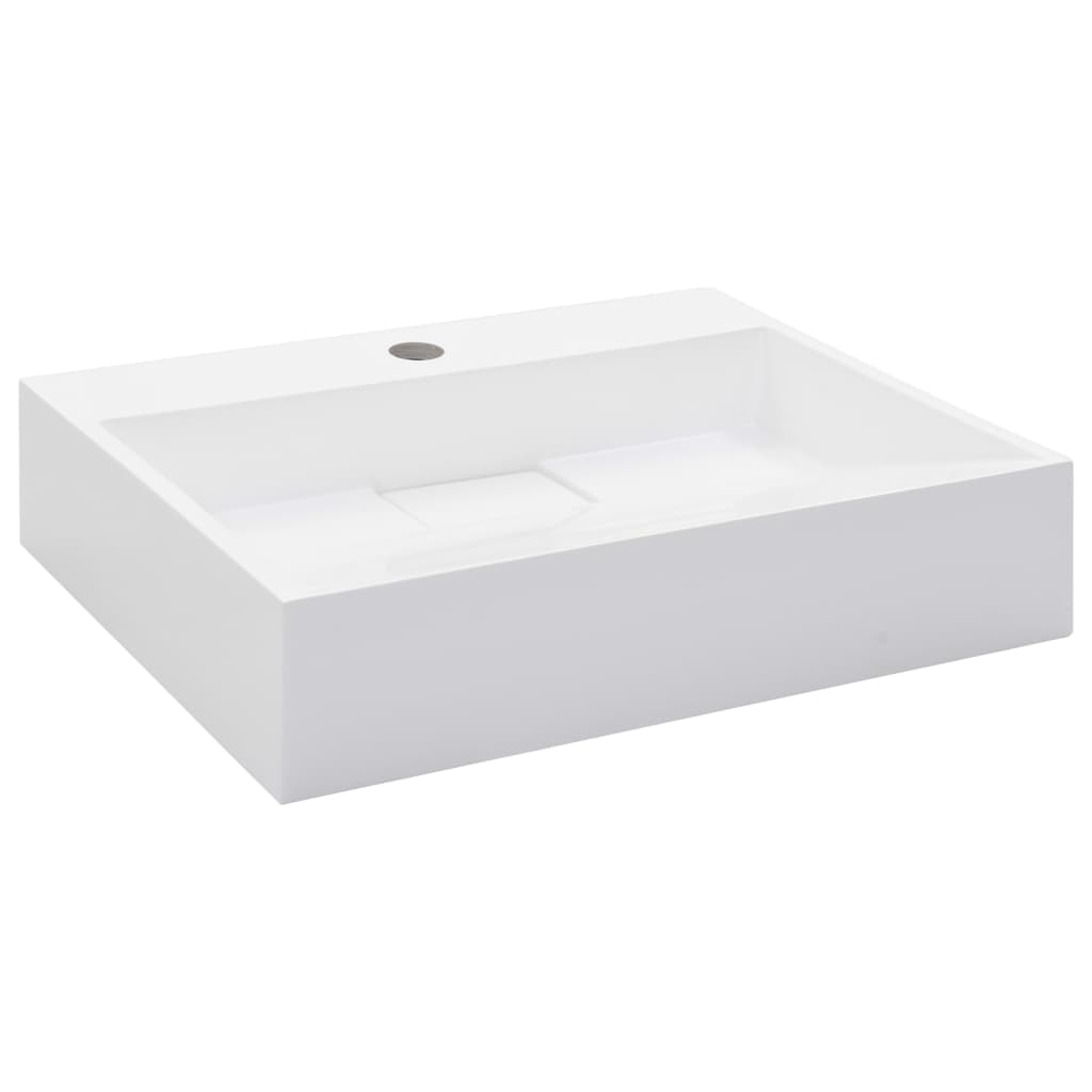 Vidaxl Washbasin 50x38x13 Cm Mineral Marble Marble odlew biały