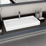 Vidaxl Washbasin 100x46x11 cm Minerální lití mramor obsazení bílé