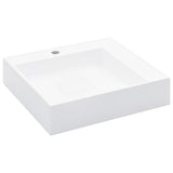 Vidaxl Washbasin 50x50x12,3 cm Minerální lití mramor obsazení bílé