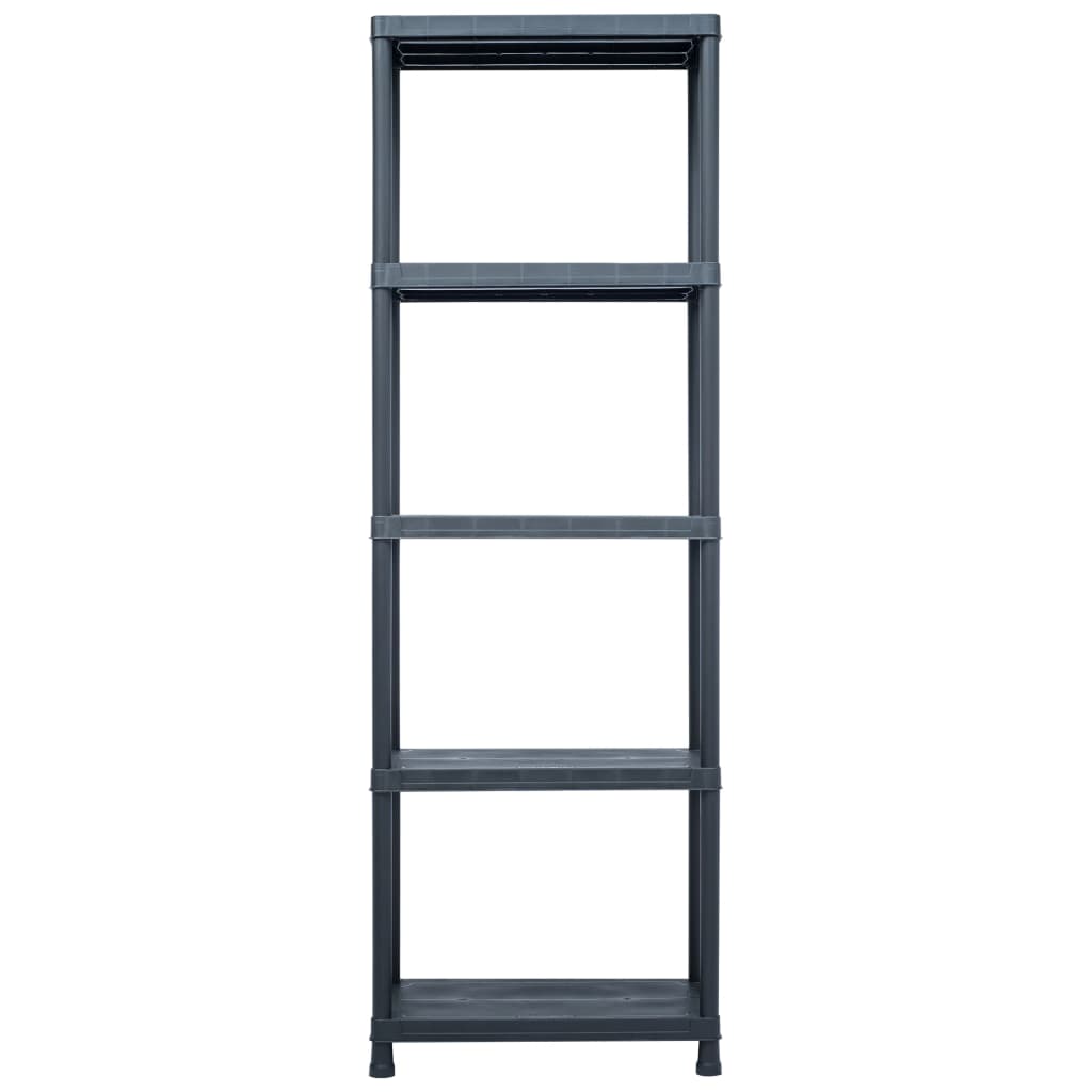 Rack di archiviazione Vidaxl 2 pezzi 125 kg 60x30x180 cm in plastica nera