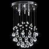 Lampe plafond Vidaxl avec des perles de cristal autour de 3xg9 de couleur argentée