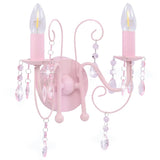 Vidaxl Wandlampe mit Perlen 2 x E14 Pink