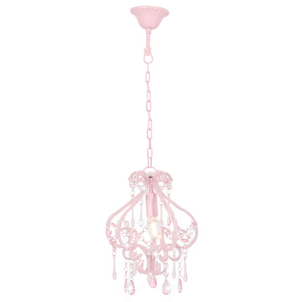 Vidaxl taklampe med perler rundt E14 rosa