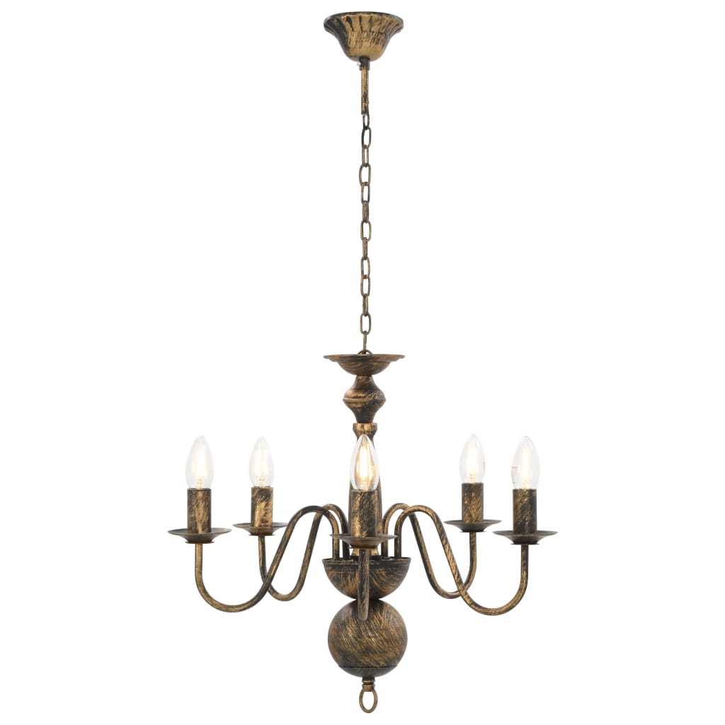 Vidaxl Chandelier 5xe14 Antiques Black