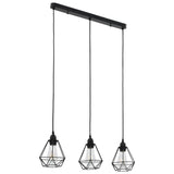 Vidaxl taklampe med diamant -formet 3xe27 svart