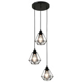 Vidaxl taklampe med diamantform 3xe27 svart