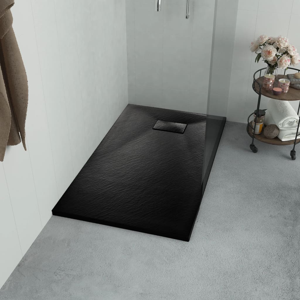 Vidaxl Duschschale 100x80 cm SMC Schwarz