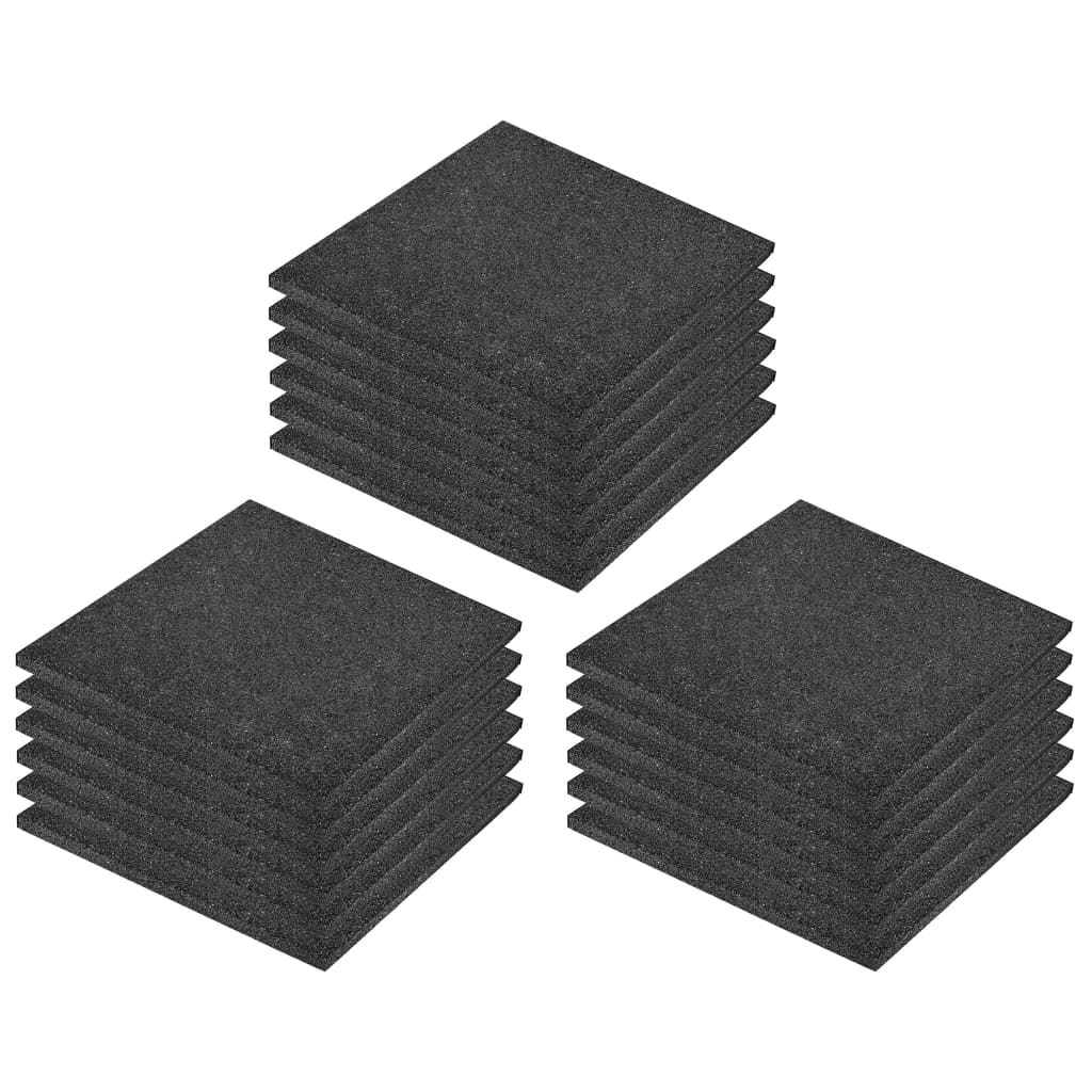 VidaXL Valtegels 18 st 50x50x3 cm rubber zwart