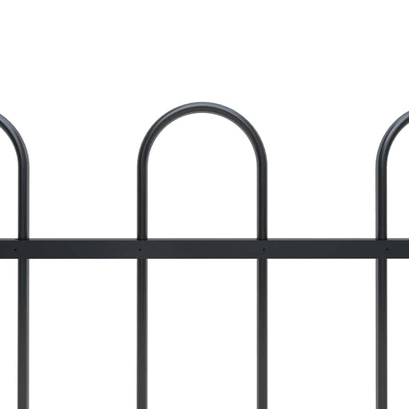 Vidaxl Garden Fence with Round Top 1.8m Steel Black