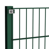 Vidaxl fence panel with posts 1.7x0.8 m iron green