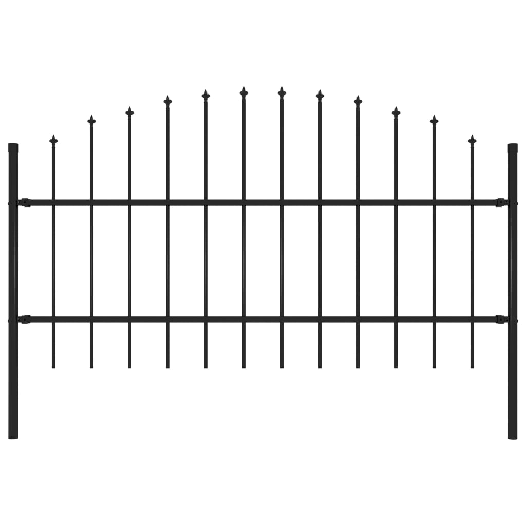 Vidaxl Havehegn med spyd top (0,75-1) x1,7 m stål sort