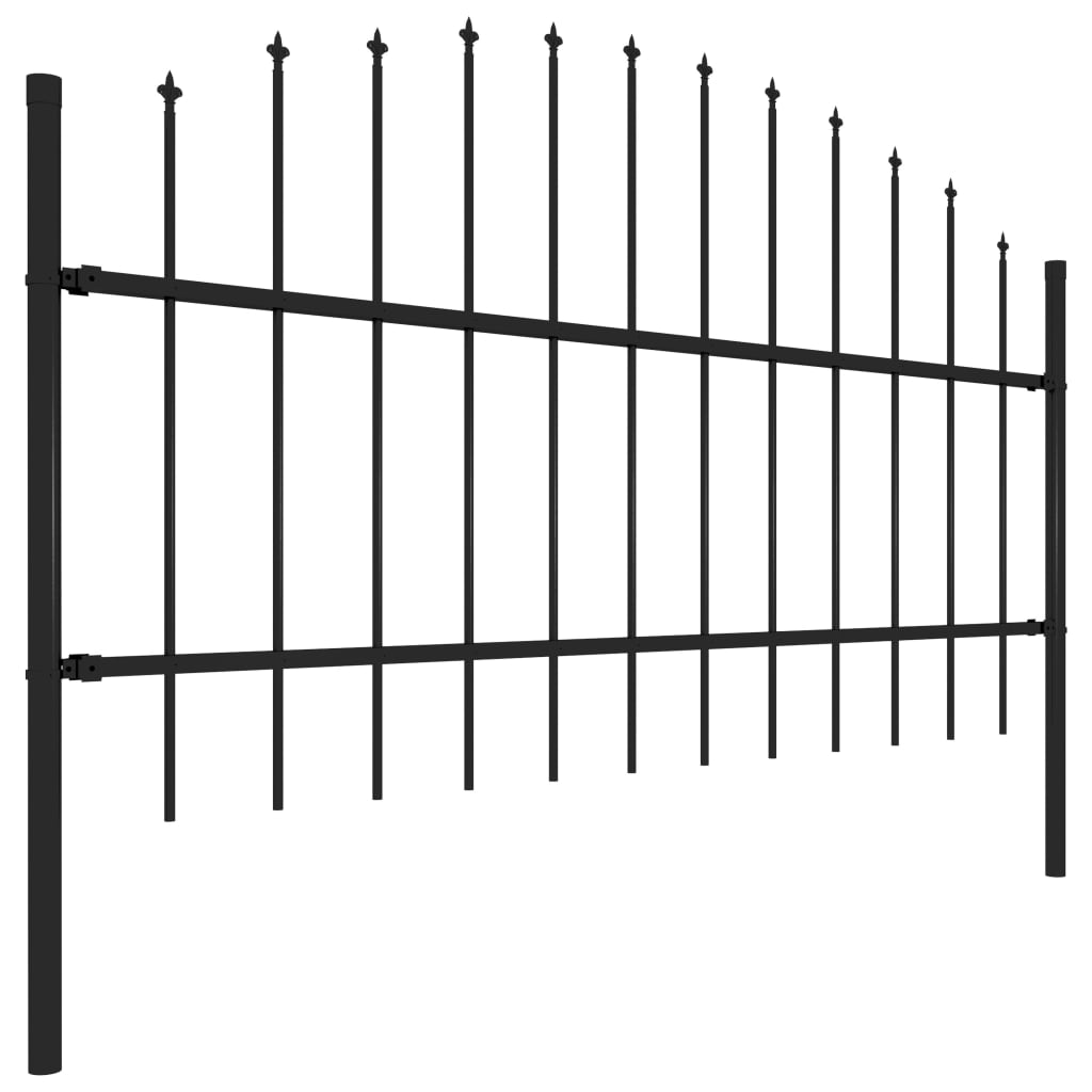 Vidaxl Havehegn med spyd top (0,75-1) x1,7 m stål sort