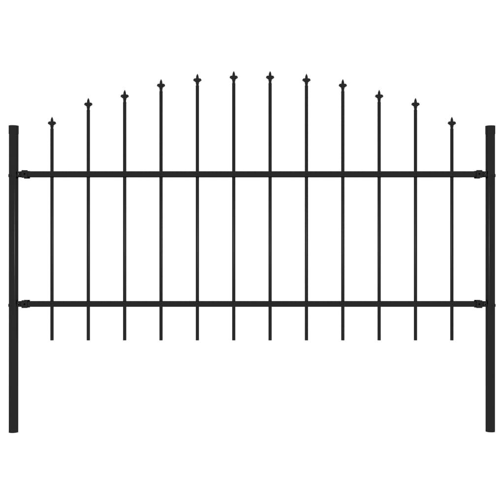 Vidaxl Havehegn med spyd top (1-1,25) x1,7 m stål sort