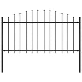 Vidaxl Garden Fence s vrcholem Spears (1,25-1,5) x1,7 m ocel černá