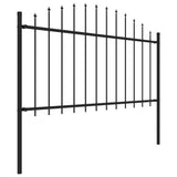 Vidaxl Garden Fence with Spears Top (1,25-1,5) x1,7 m en acier noir