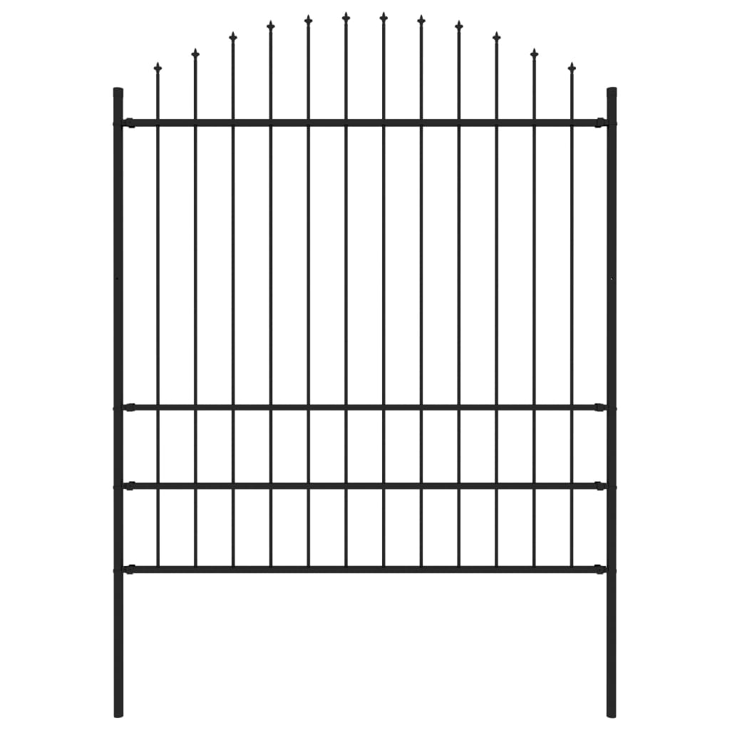 Vidaxl Havehegn med spyd top (1,75-2) x1,7 m stål sort