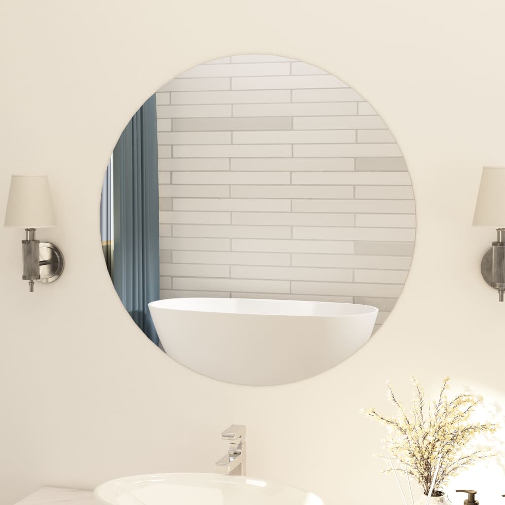 Vidaxl Mirror Round Frameless 80 cm Glass