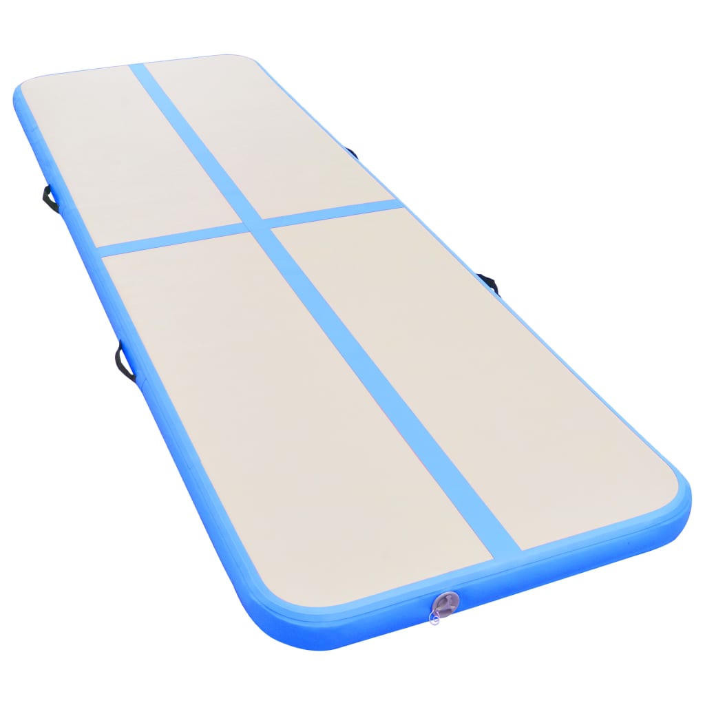 Mat de gymnastique Vidaxl avec pompe gonflable 400x100x10 cm PVC bleu