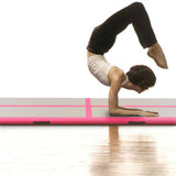 Vidaxl gymnastikkmatte med pumpe oppblåsbar 500x100x10 cm PVC rosa