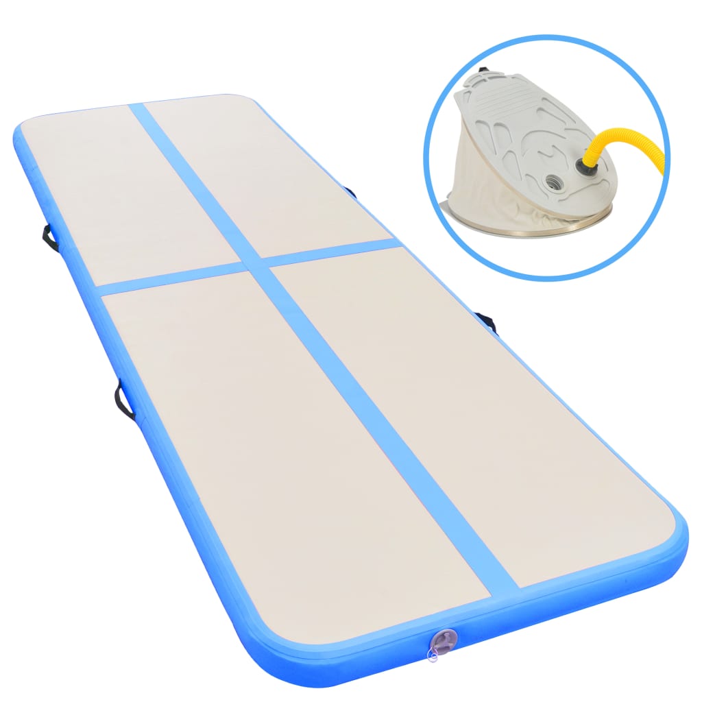 Mat de gymnastique Vidaxl avec pompe gonflable 700x100x10 cm PVC bleu