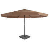 Vidaxl -parasol med bærbar base taupe