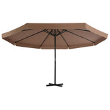 Vidaxl parasol s prenosnim bazo taupe