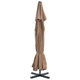 Parasol vidaxl avec taupe de base portable