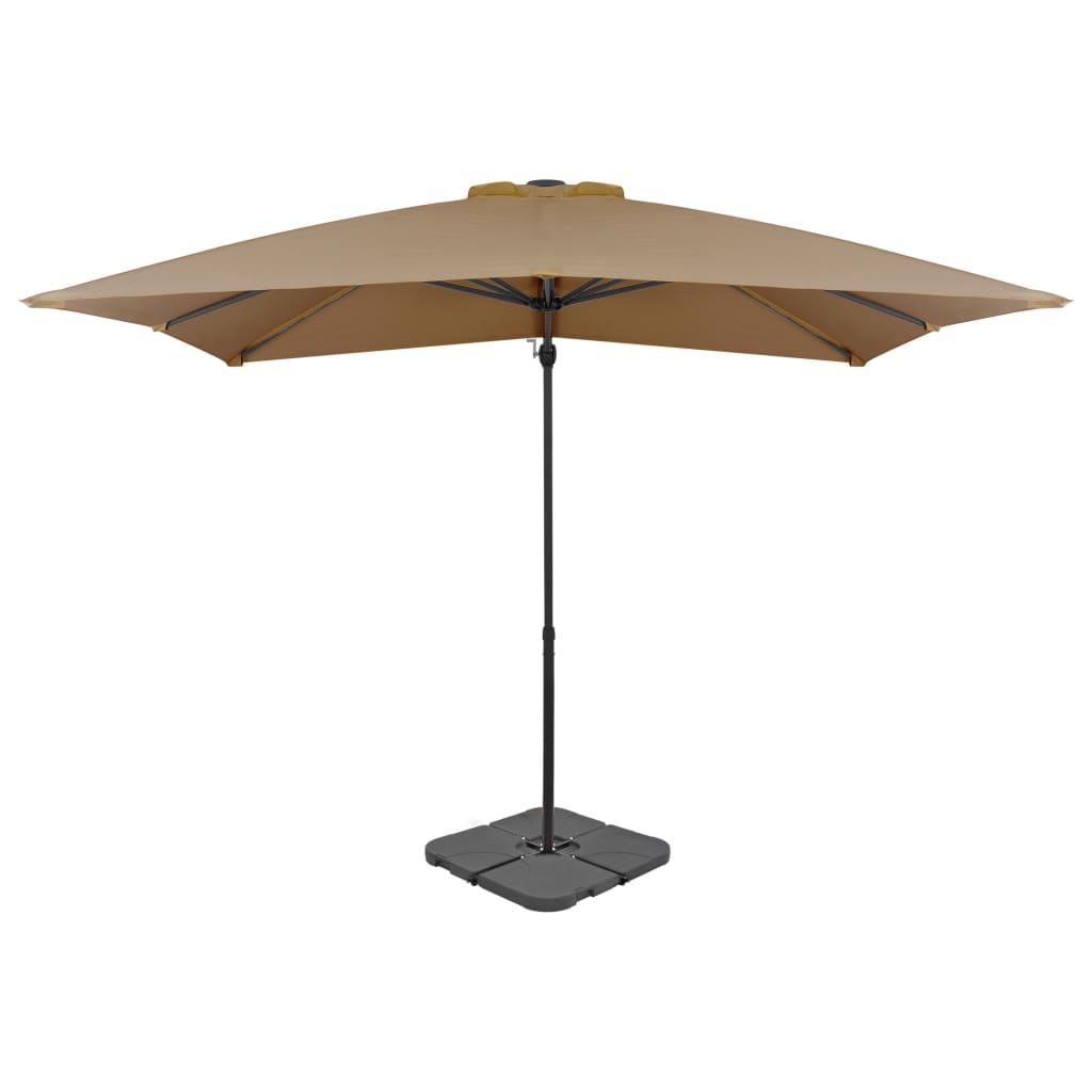 Parasol vidaxl avec taupe de base portable