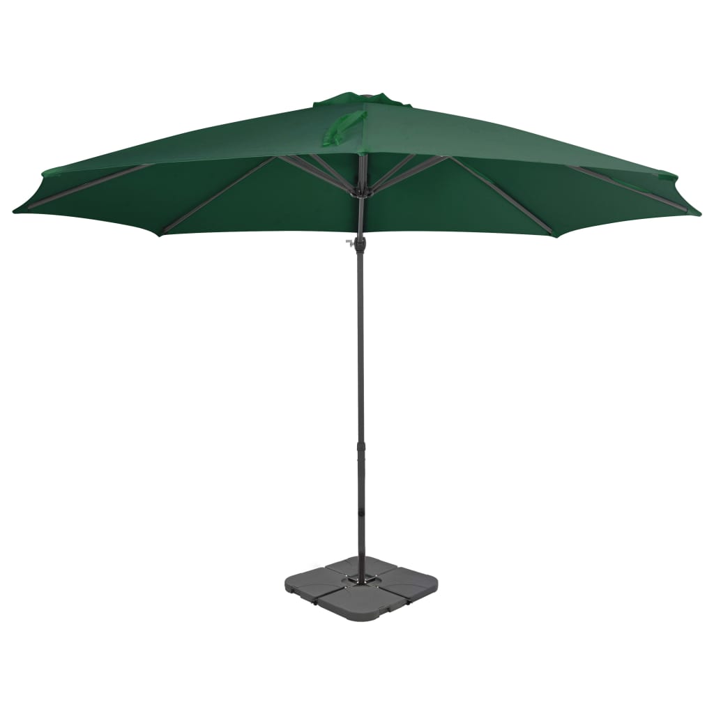 Vidaxl Parasol con base portatile verde