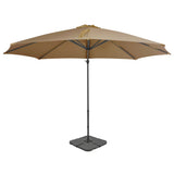 Vidaxl parasol s prenosnim bazo taupe