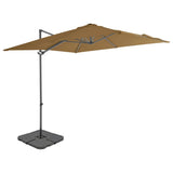 Vidaxl parasol s prenosnim bazo taupe