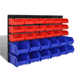 Rack de rangement Vidaxl 30 pièces pour le mur bleu et rouge