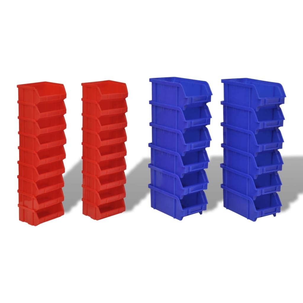 Rack de rangement Vidaxl 30 pièces pour le mur bleu et rouge