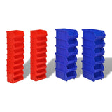 Vidaxl Rack de almacenamiento de 30 piezas para la pared azul y rojo