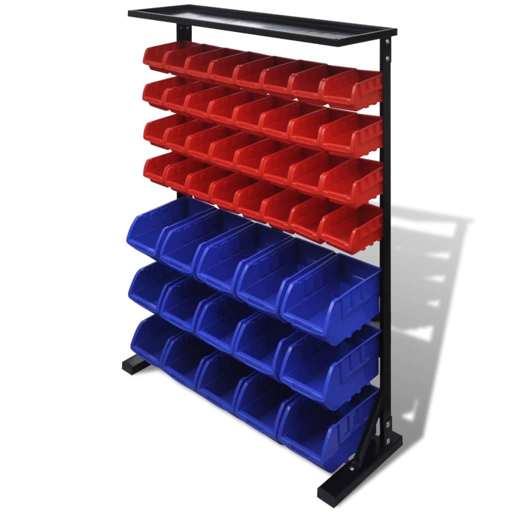 Rack de stockage de garage Vidaxl (bleu et rouge)