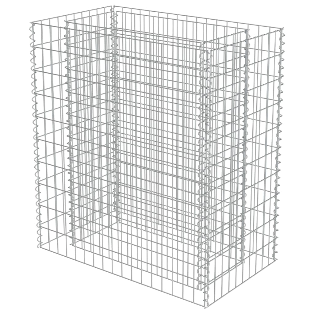 Vidaxl Gabion Planter økte 90x50x100 cm galvanisert stål