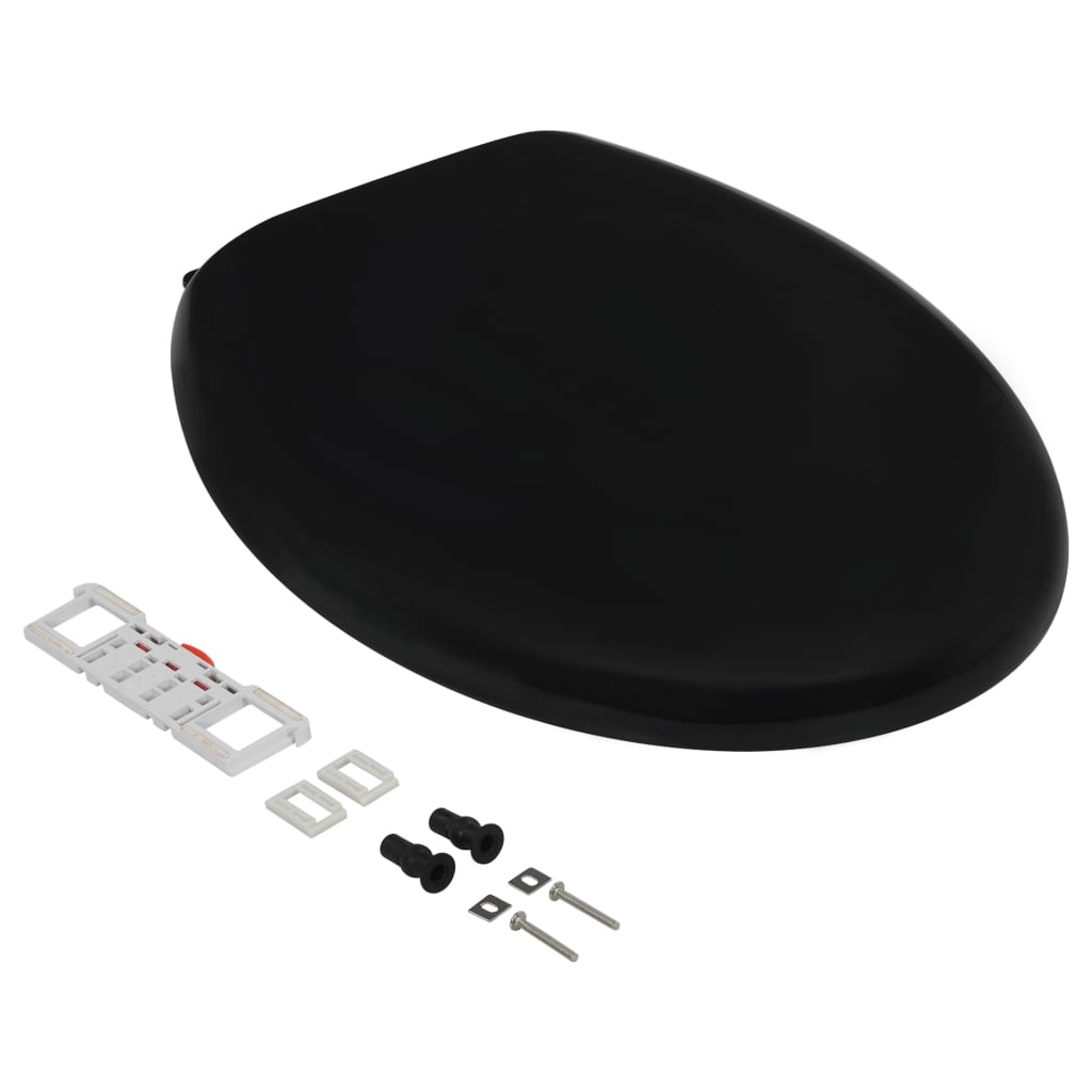 Vidaxl Toilettensitz Soft-Close-Close mit Schnellverkaufsdesign Schwarz