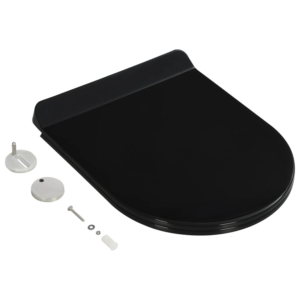 Vidaxl Toilettensitz Soft-Close-Close mit Schnellverkaufsdesign Schwarz