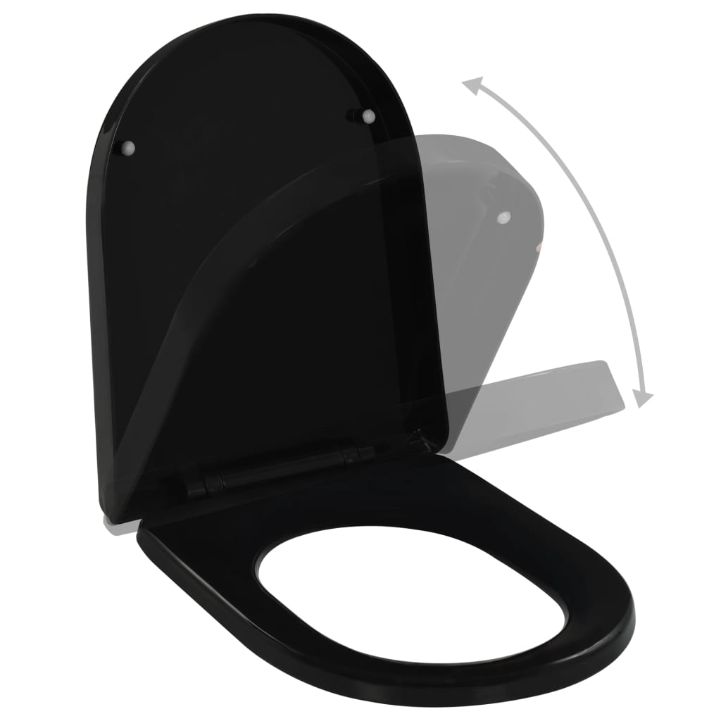 Vidaxl toilet seat soft-close with Quick-release design black