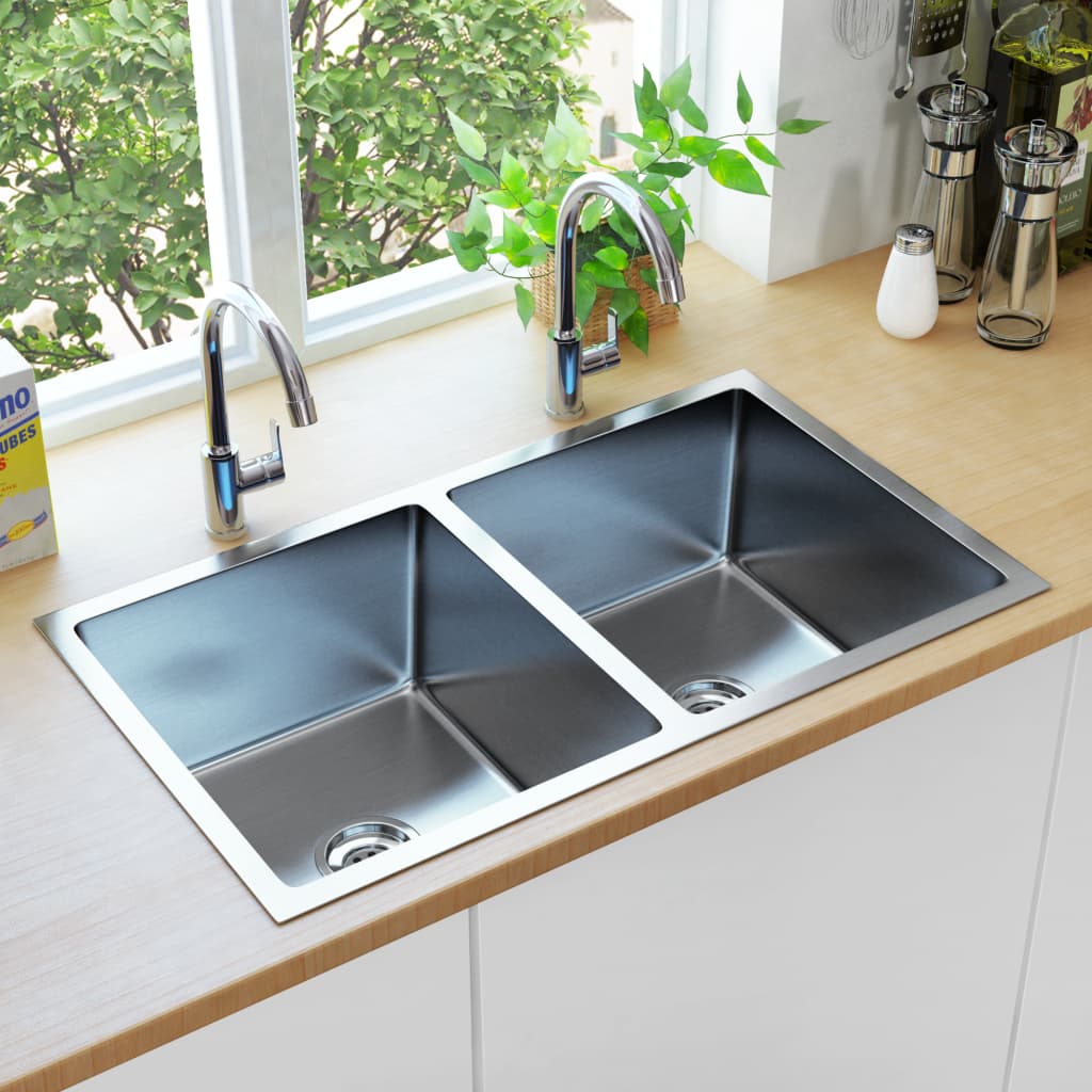 Vidaxl sink handmade stainless steel