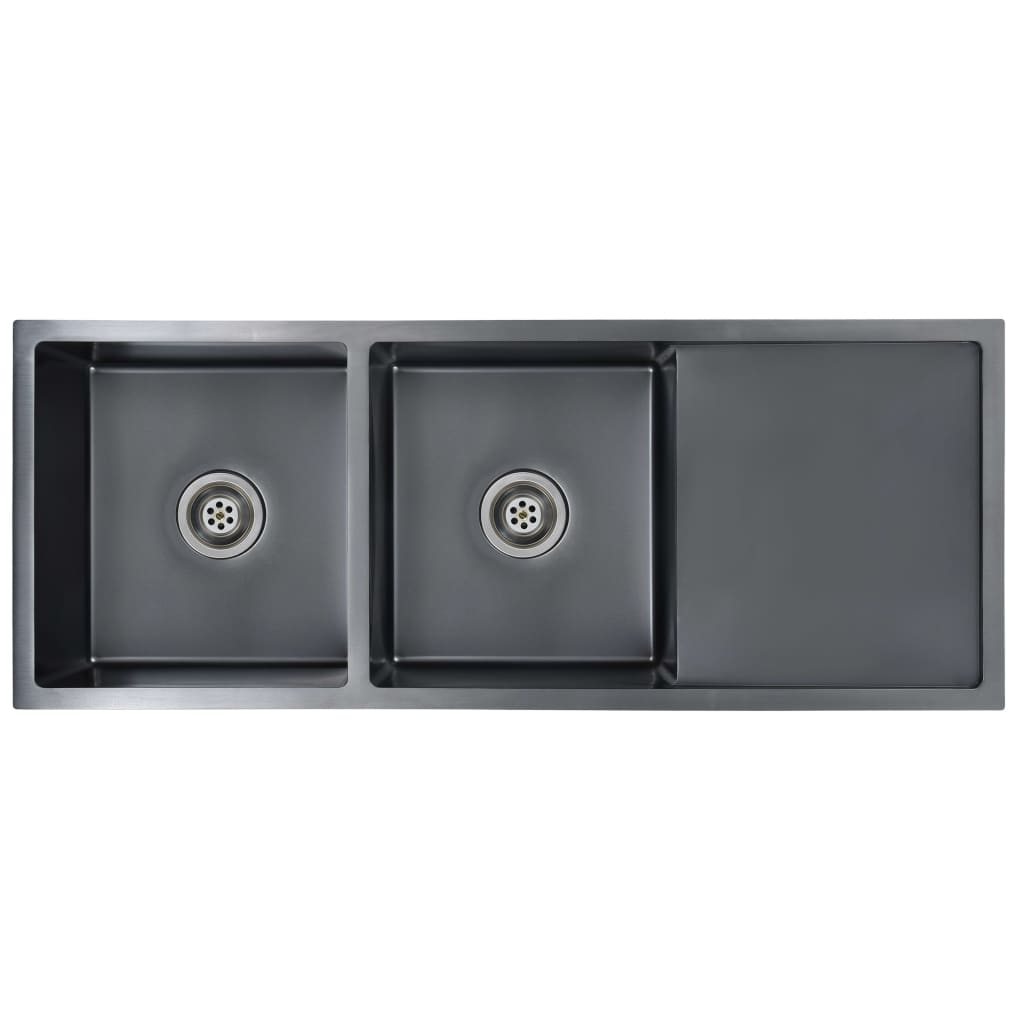 Vidaxl sink handmade stainless steel black