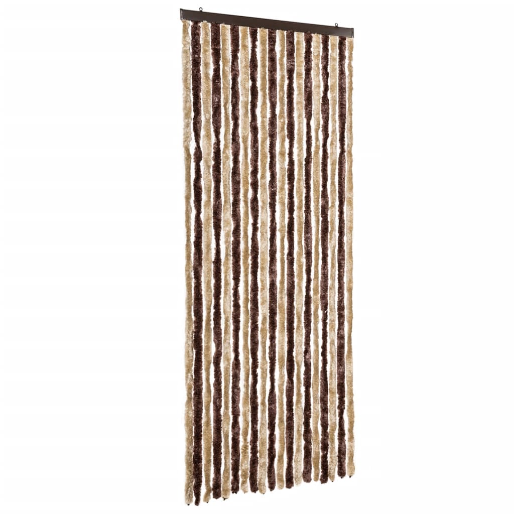 Vidaxl Fly Curtain 56x185 cm Chenille Beige och Light Brown