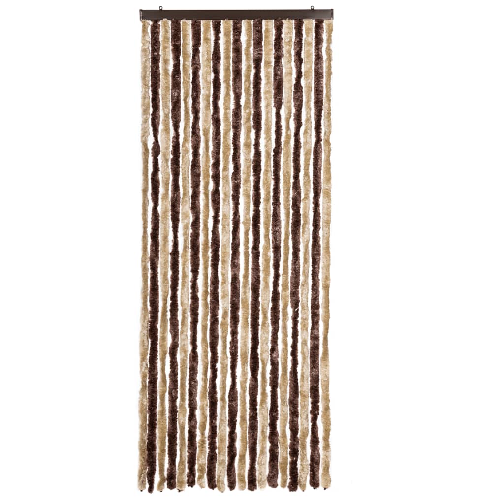 Vidaxl Fly Curtain 56x185 cm Chenille Beige och Light Brown