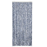 Vidaxl Fly Cundain 90x220 cm Chenille Blue, White and Silver