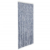 Vidaxl Fly Curtain 100x220 cm Chenille blu, bianco e argento