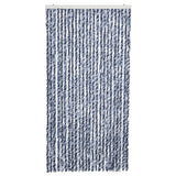 Vidaxl Fly Vorhang 100x220 cm Chenille Blau, Weiß und Silber