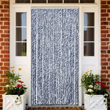 Vidaxl Fly Curtain 100x220 cm Chenille blu, bianco e argento