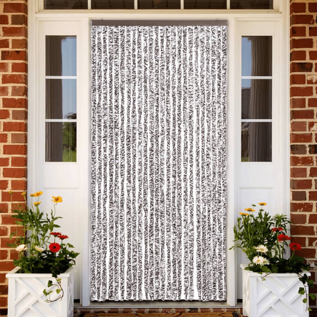 Vidaxl Fly curtain 100x220 cm Chenille Brown and Beige